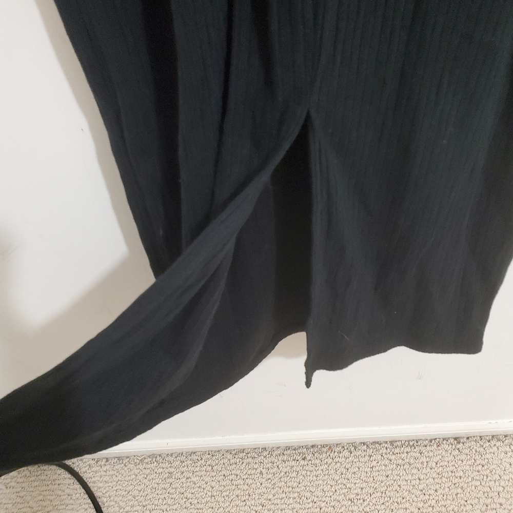 NWT Lulus Certainly Darling Black Ribbed Long Sleeve Bodycon Midi Dress Large - Picture 12 of 14